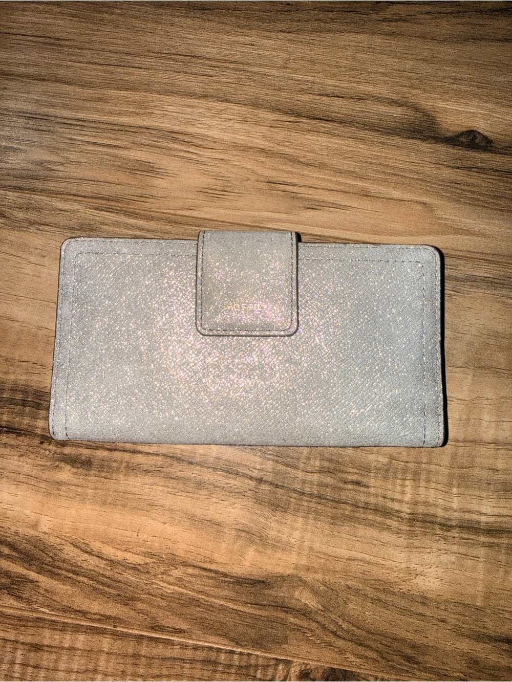 Fossil Logan Rfid Tab Clutch Womens shimmer Zip Coin Pocket Bifold Wallet